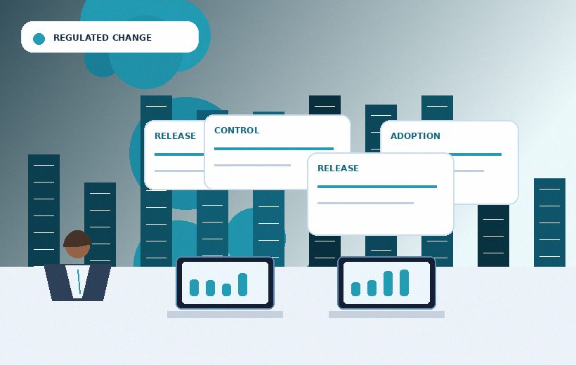 Regulated change leadership for Change and delivery control for regulated financial services change.